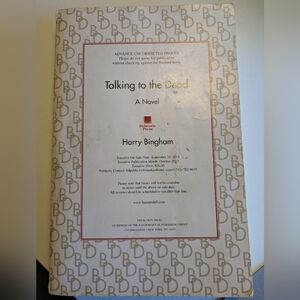 Talking to the Dead Book Harry Bingham Advance Uncorrected Proof 2012